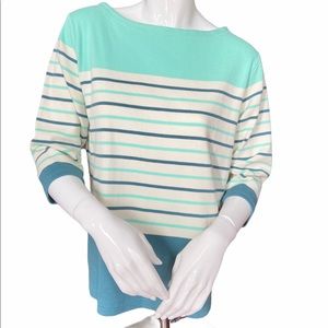 L.L. Bean Striped Tight Knit Sweater Size L